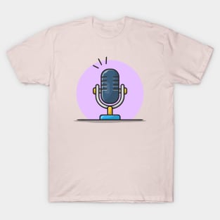 Microphone Cartoon Vector Icon Illustration T-Shirt